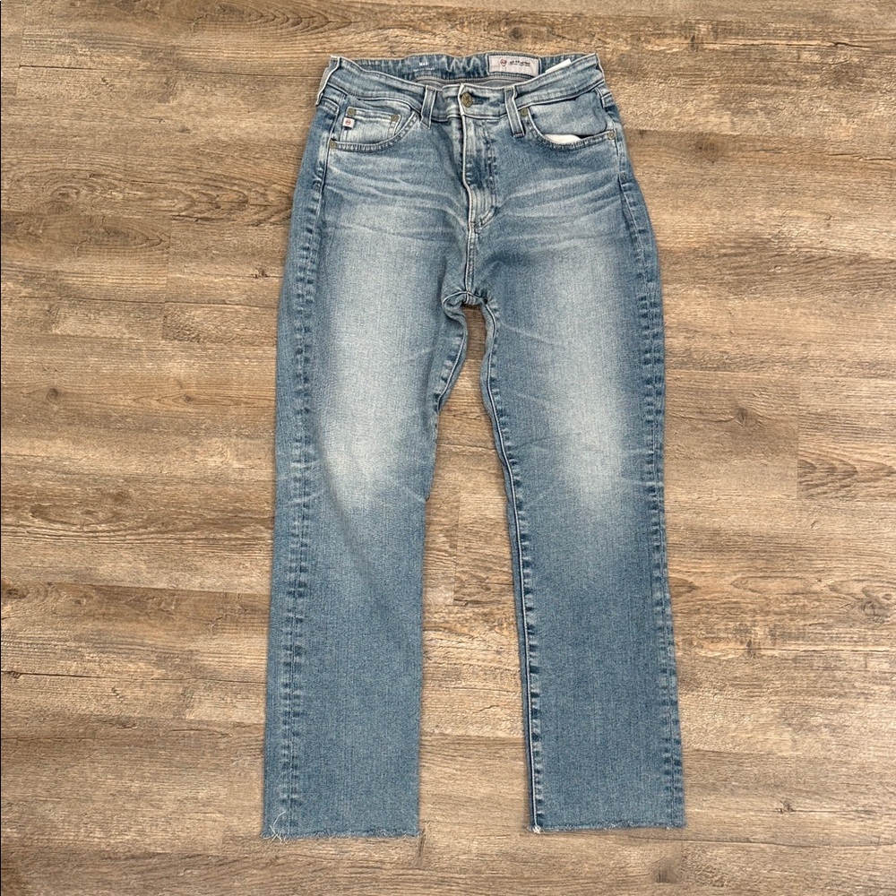 AG Mari High Rise Straight Light Blue Straight Leg Jeans